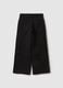 Black cotton blend cargo trousers for girls regular fit_4