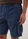 Blue linen and cotton blend cargo Bermuda shorts_3