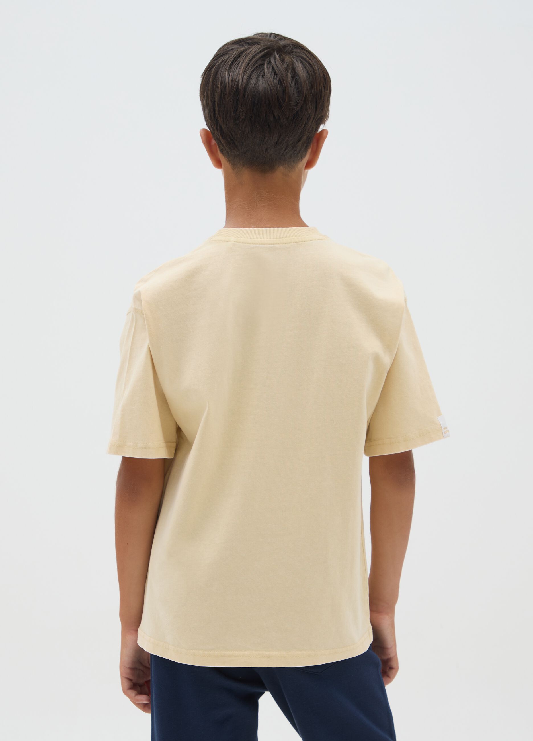 Boy's Beige T-shirt with Pocket