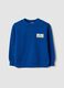 Blue relaxed-fit sweatshirt in 100% organic cotton with print for boys_0
