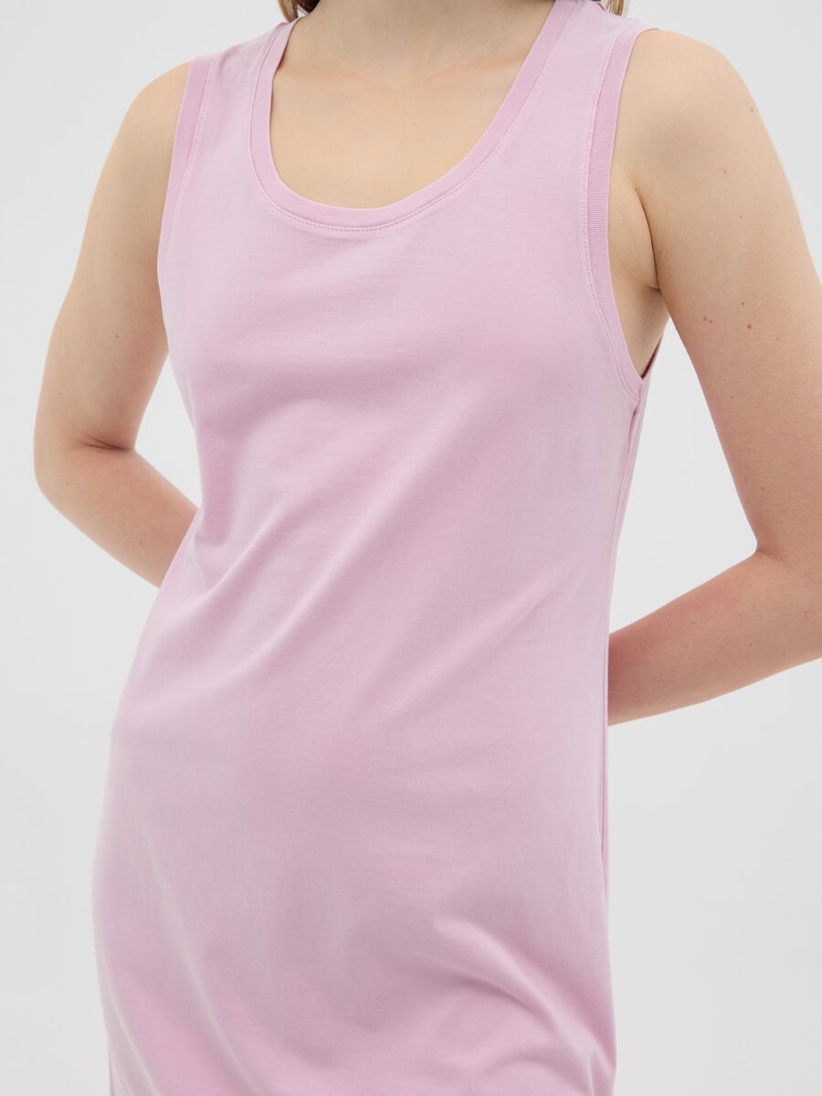 Women’s long pink dress in 100% cotton_3