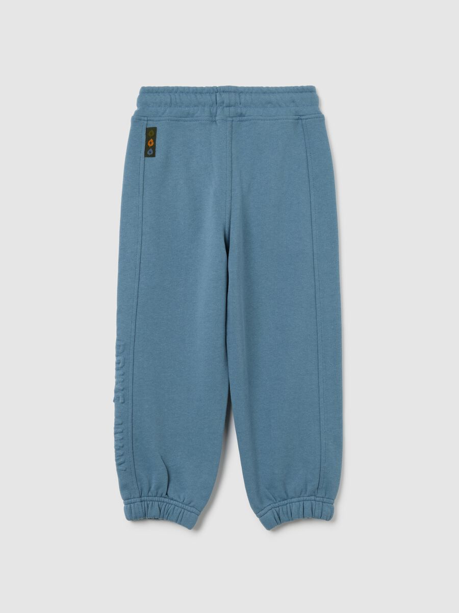 Children's jogger in blue cotton blend, regular fit_1
