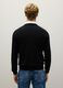 Pure black merino wool jumper regular fit with crew neck_3