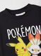 Children's black pure cotton regular fit T-shirt with Pokémon print_2