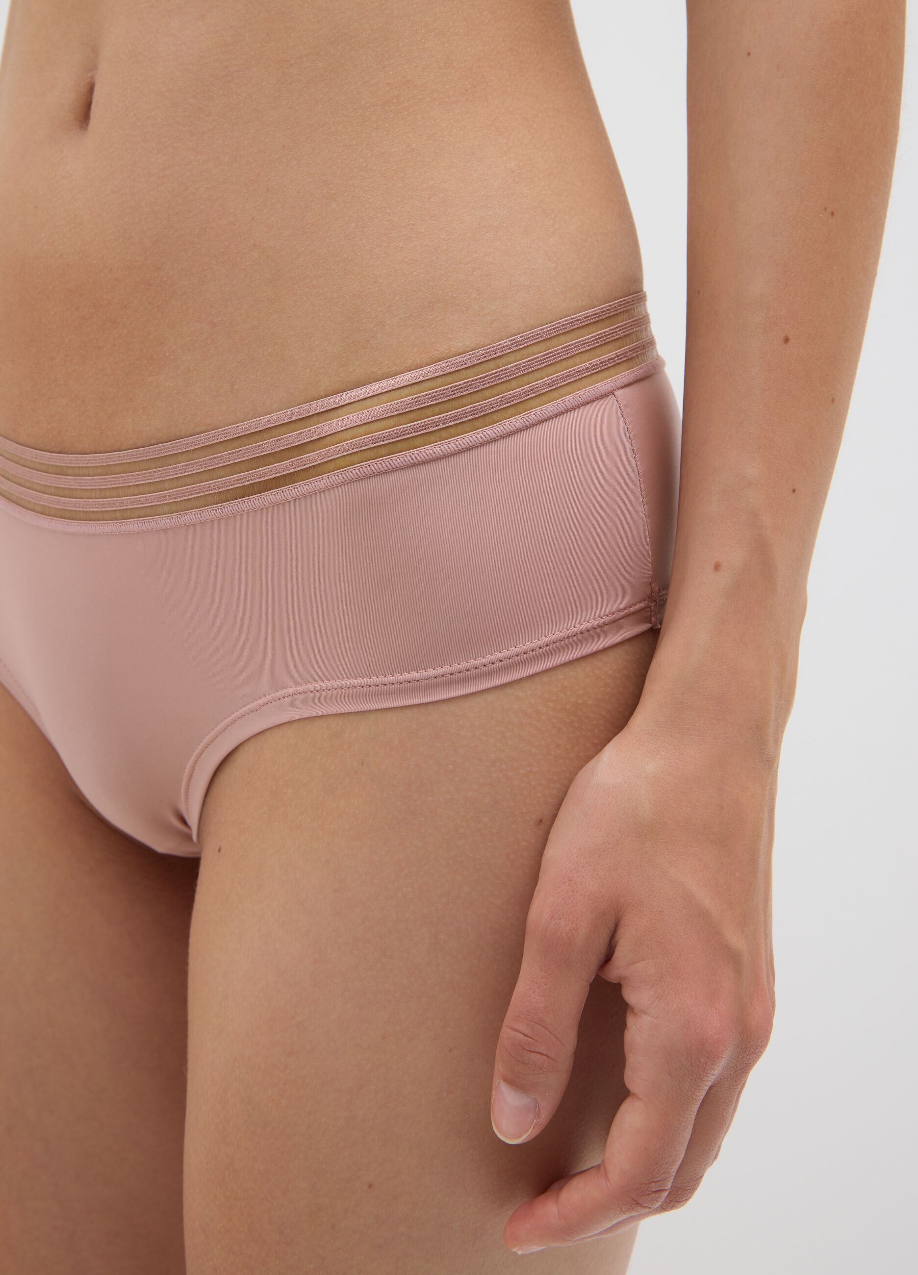 Culotte in microfibra con elastico rigato