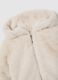 Beige regular fit padded jacket for girls with hood_4
