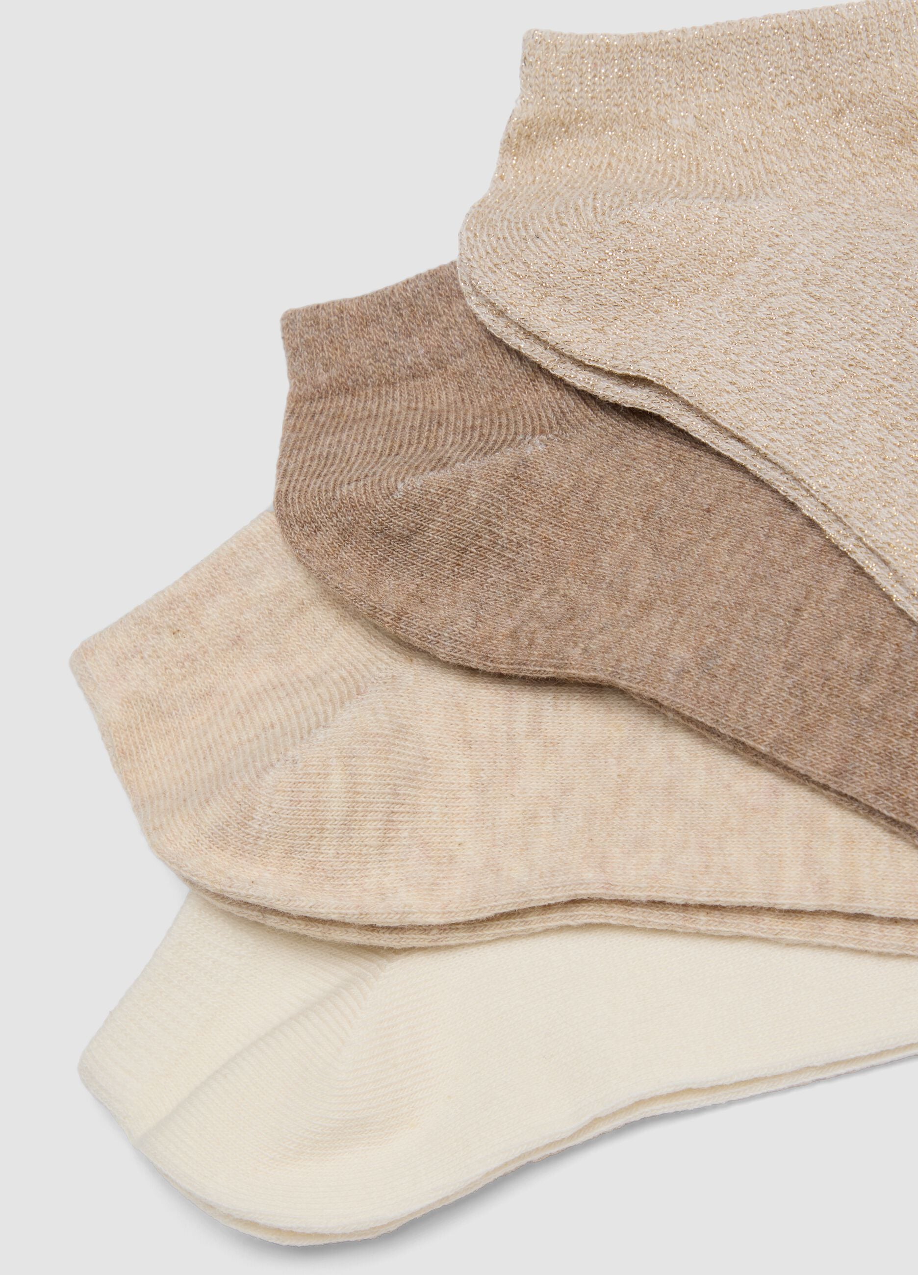 Multipack di sette calzini beige in cotone organico elasticizzato