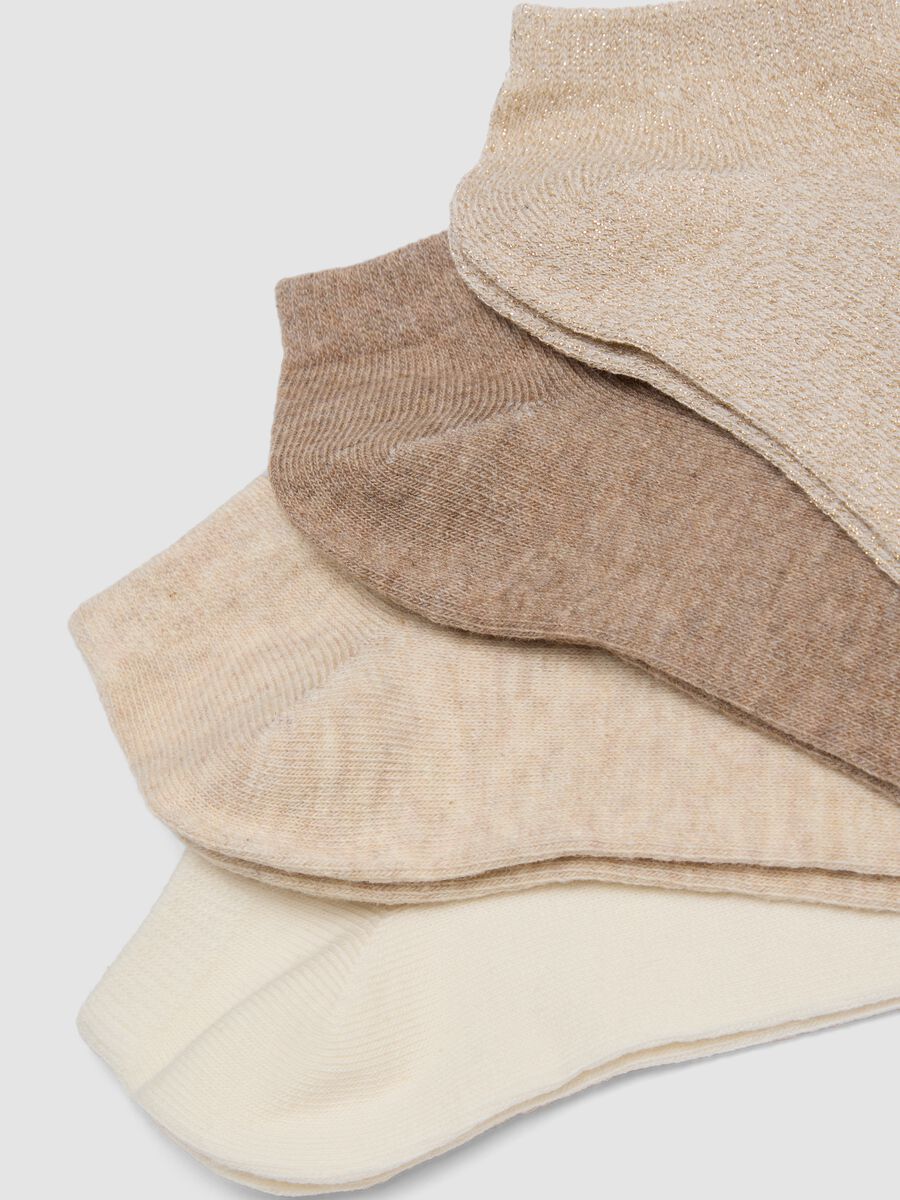 Seven-pack of beige stretch organic cotton socks_2