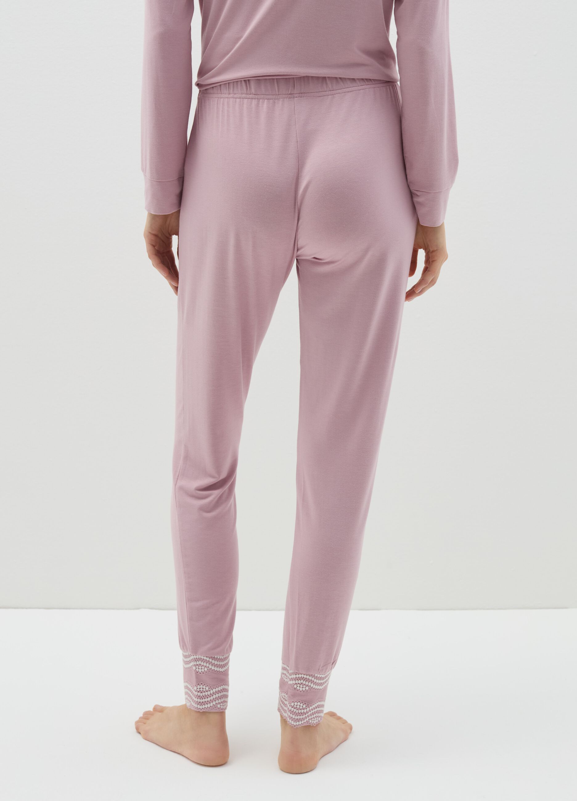 Pink pyjama trousers with decorative motif