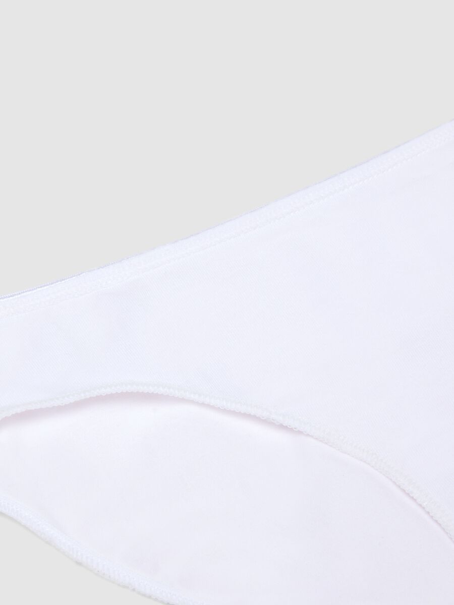 Mutandine in cotone elasticizzato bianche regular fit per ragazze_2