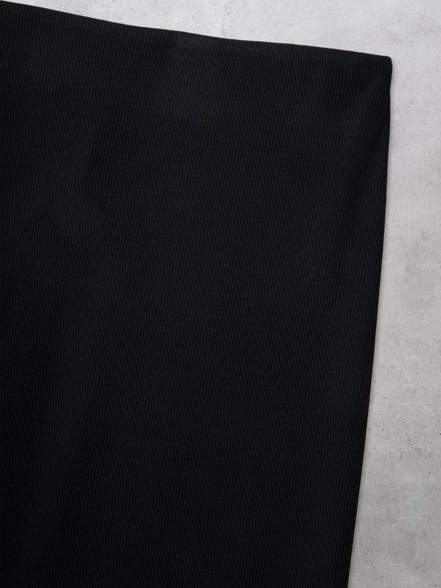 Black Ribbed Long Skirt_1