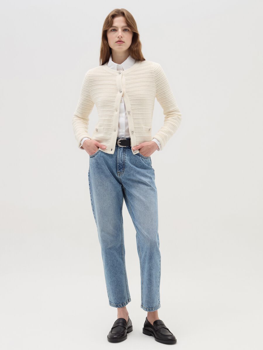 Cardigan with openwork design_1