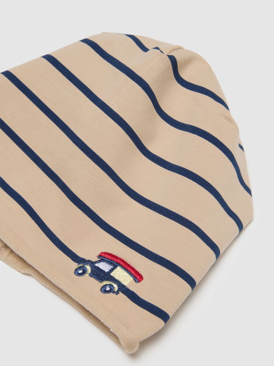 Colourful striped stretch cotton cap for children_1