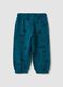Blue pure cotton joggers with all-over print_1