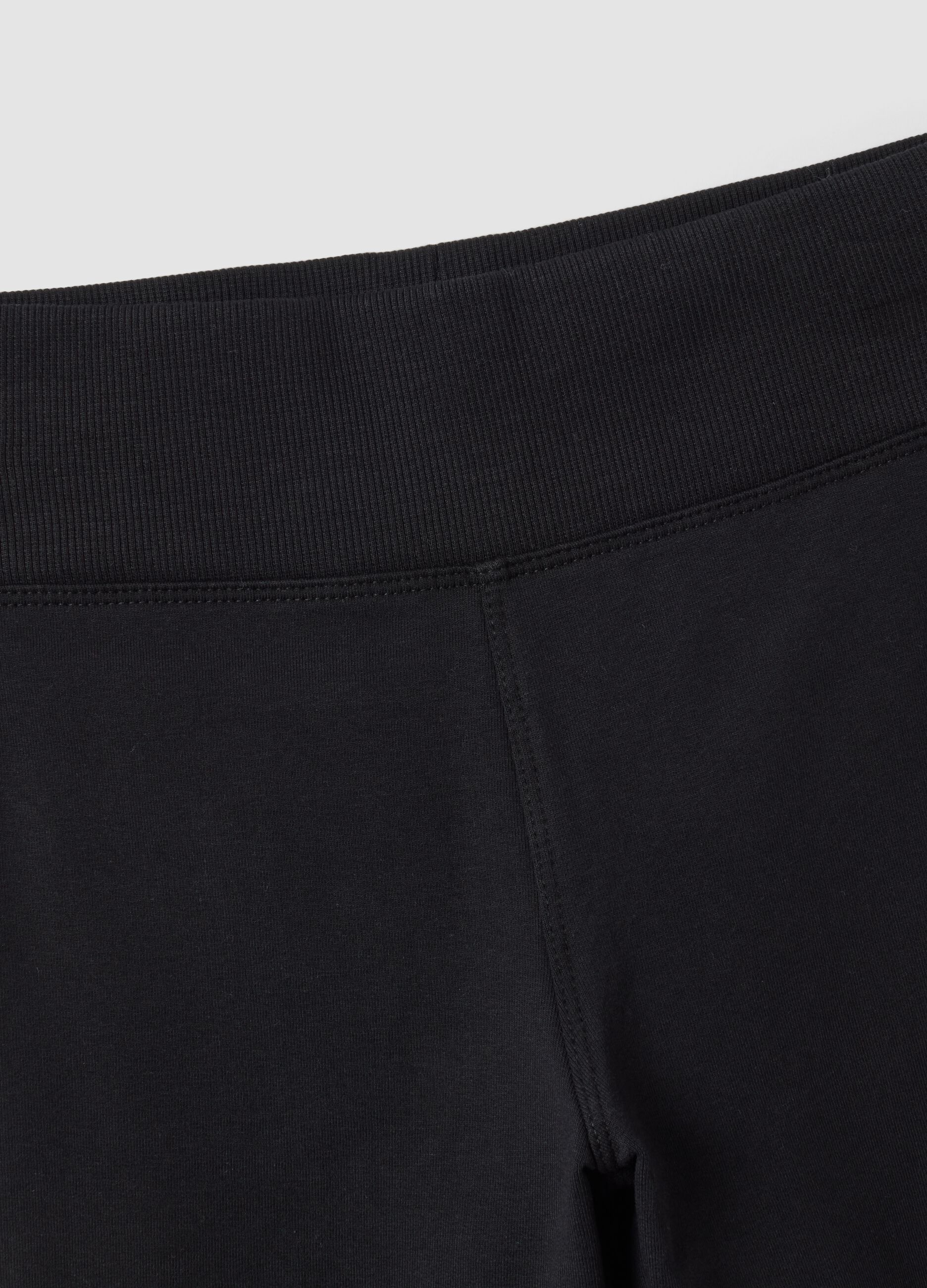Girls&rsquo; black flared cotton-stretch treggings