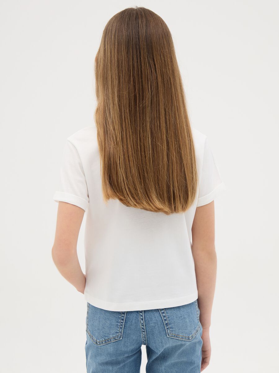 White T-shirt with black bow print OVS Kids_2