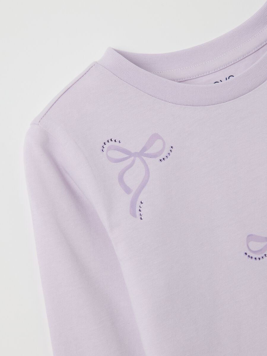 Maglietta da bambina in puro cotone viola regular fit_3
