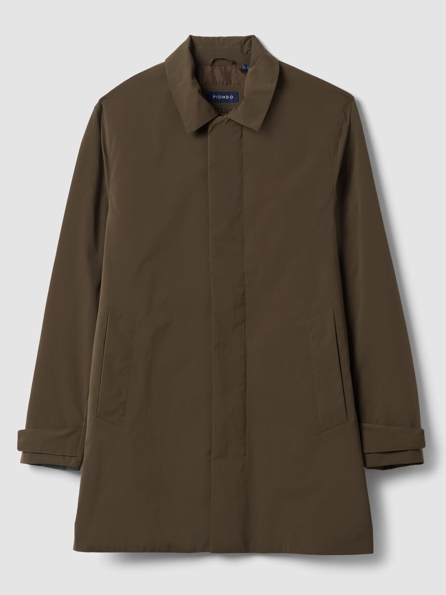 Impermeabile marrone lungo regular fit_0