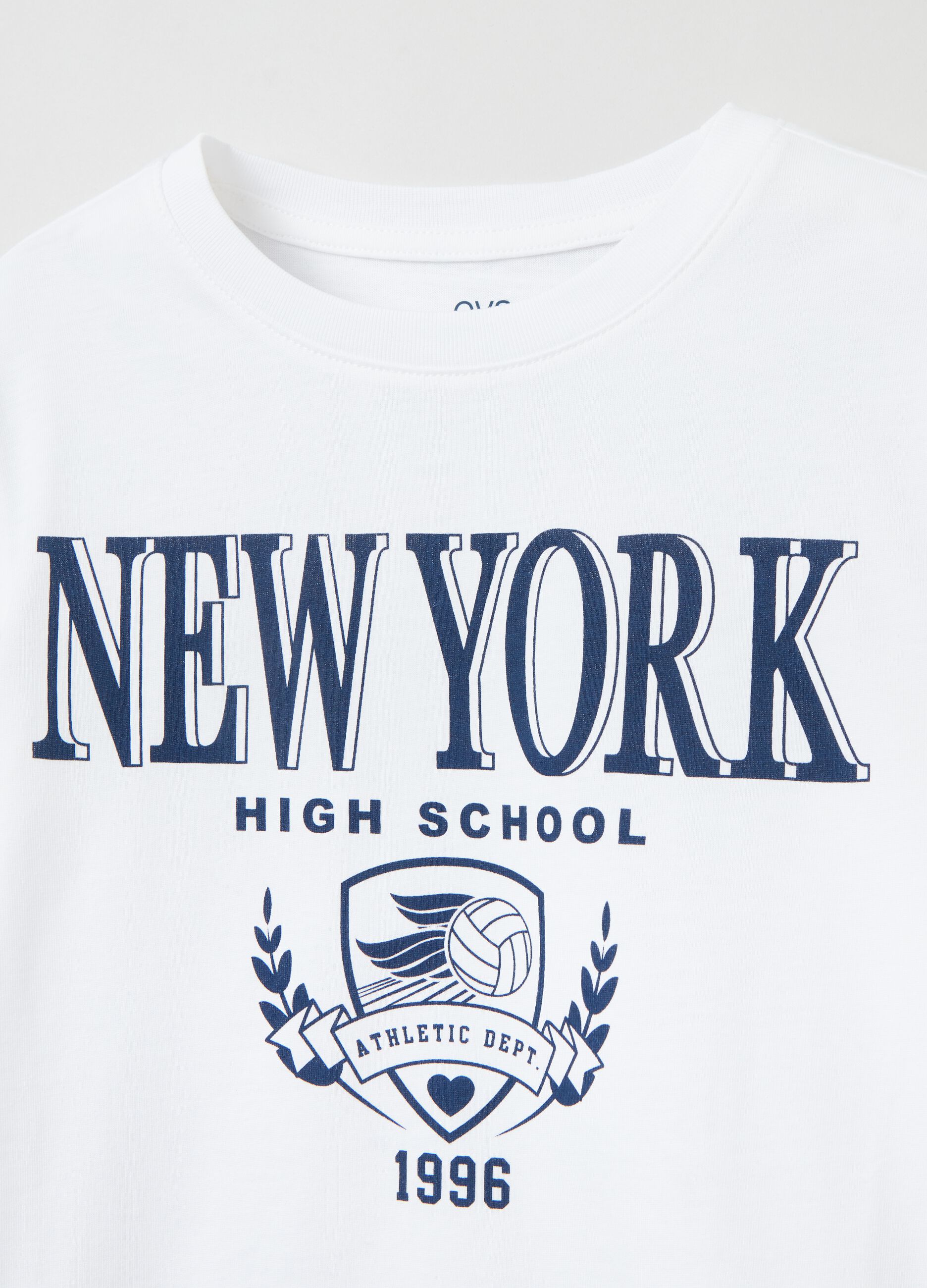 T-shirt a maniche lunghe con stampa college_2
