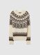Beige pullover with multicolour jacquard patterns regular fit_5