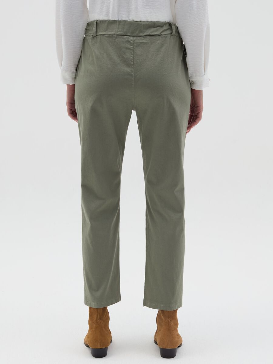 Stretch cotton trousers with drawstring_2