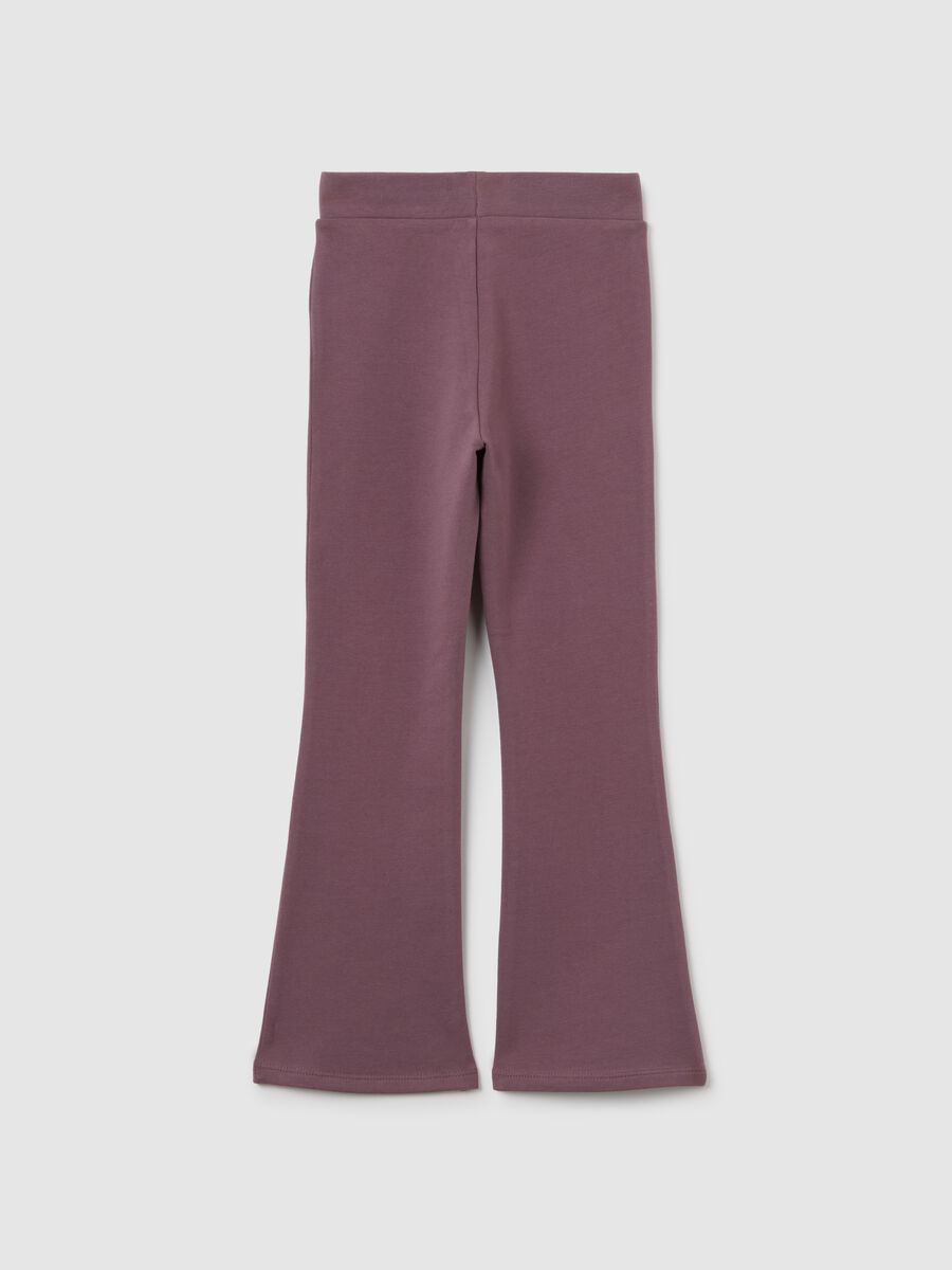 Girls' Purple Stretch Cotton Leggings_1