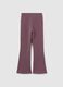 Girls' Purple Stretch Cotton Leggings_1
