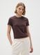 Brown pure cotton T-shirt regular fit_0