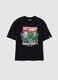 Boys' oversized black pure cotton t-shirt_3