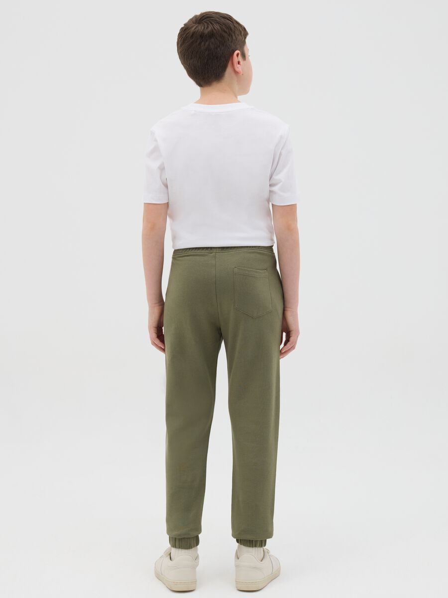 Cotton joggers with drawstring and print_3