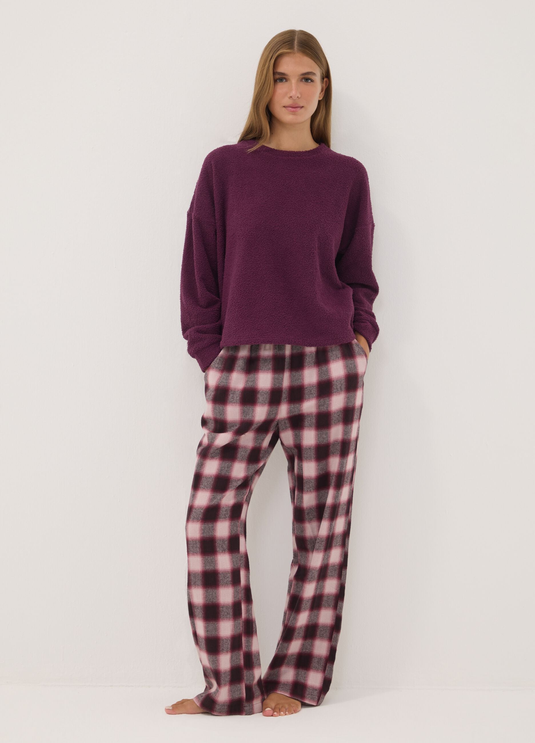 Multicolour checked organic cotton pyjama bottoms