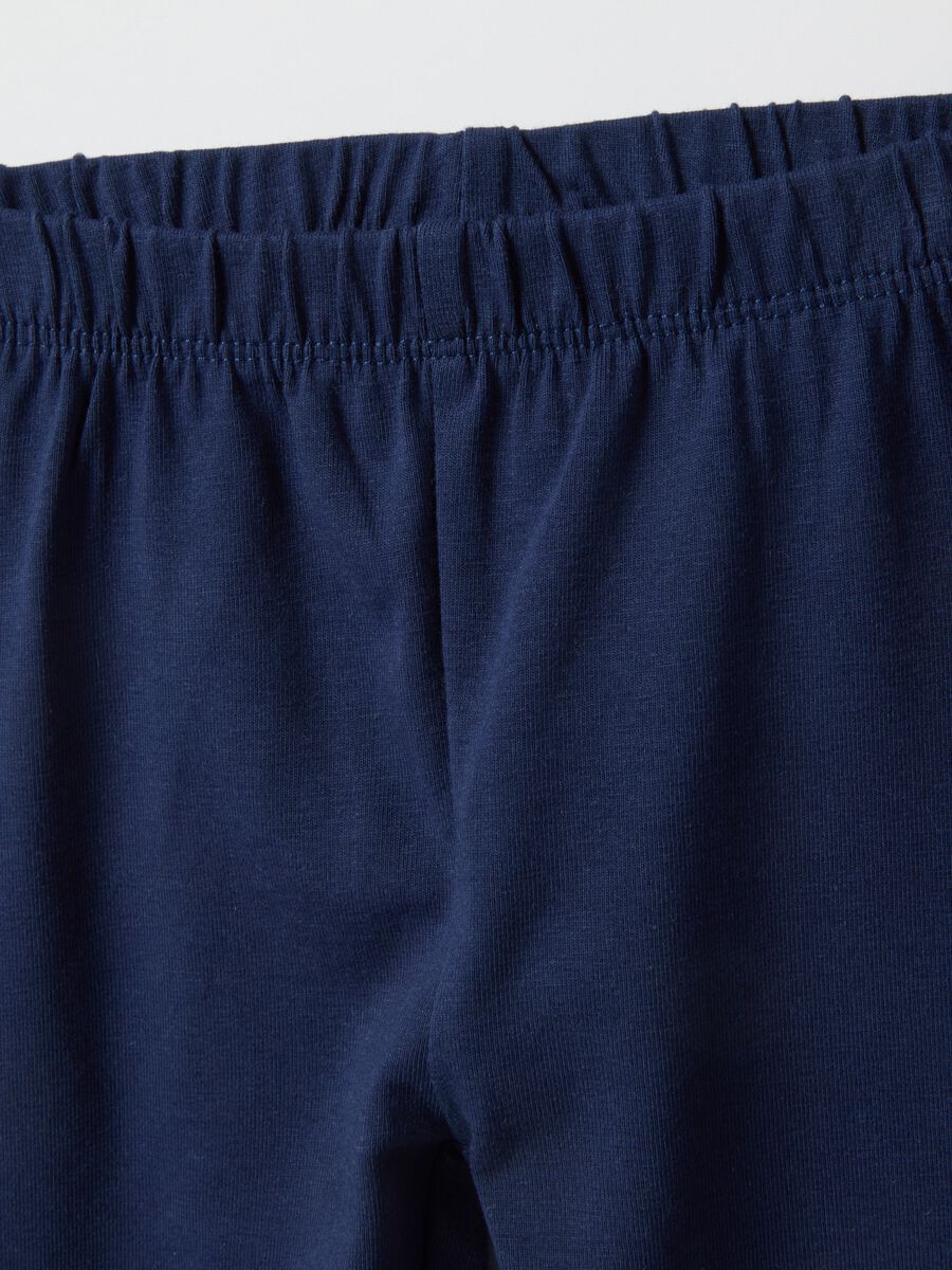 Pack of multicoloured stretch cotton leggings for girls slim fit_2