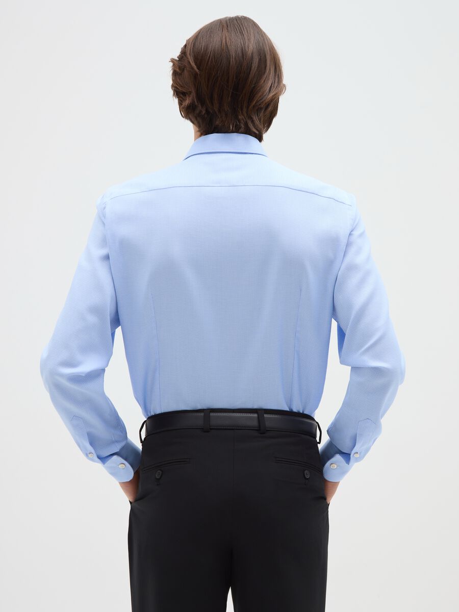Camicia azzurra slim fit in cotone_2