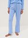 Sky blue pure cotton regular fit pyjamas with ruffles_3