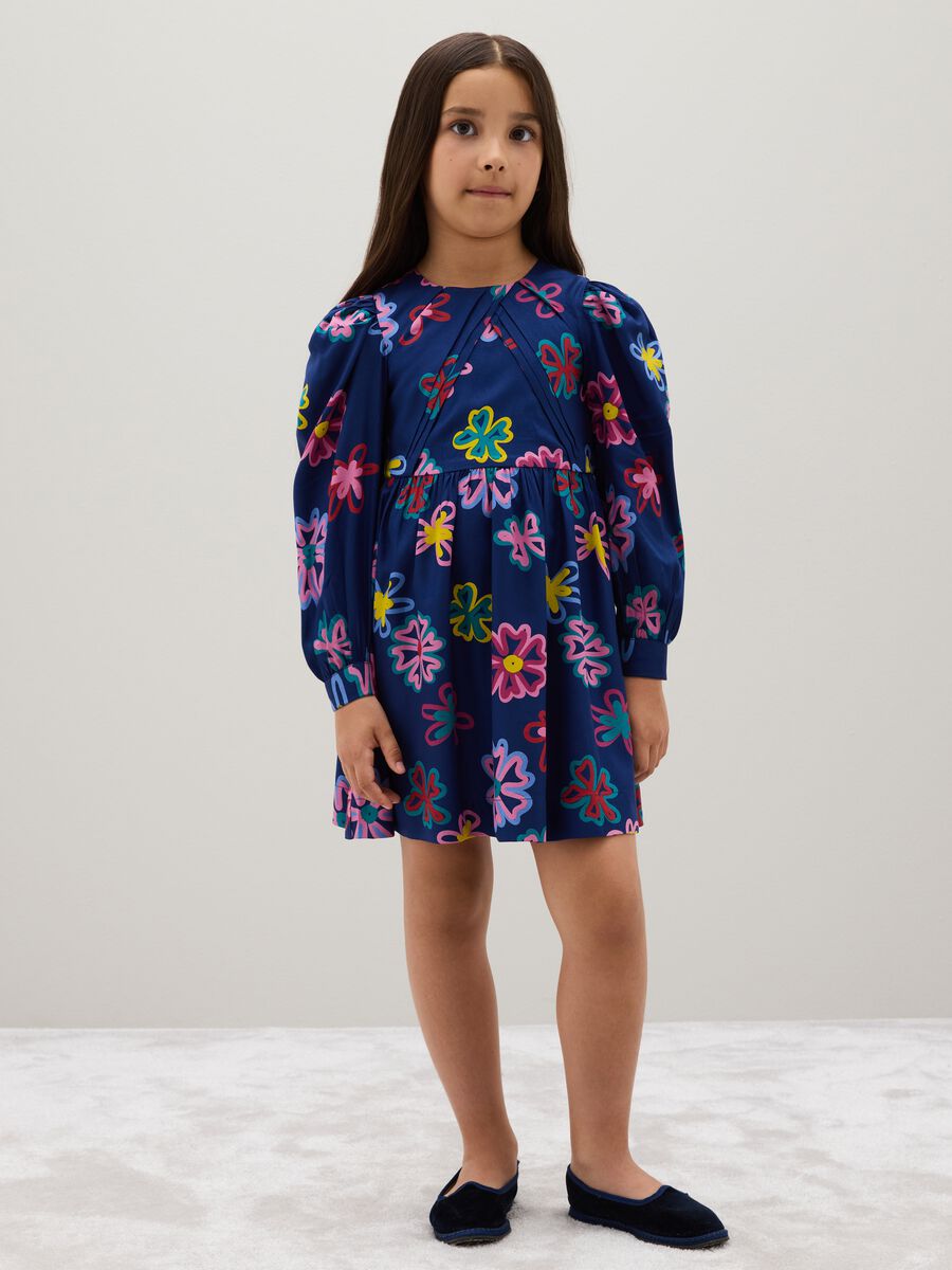 Girls' dress in pure multicolour viscose regular fit_1