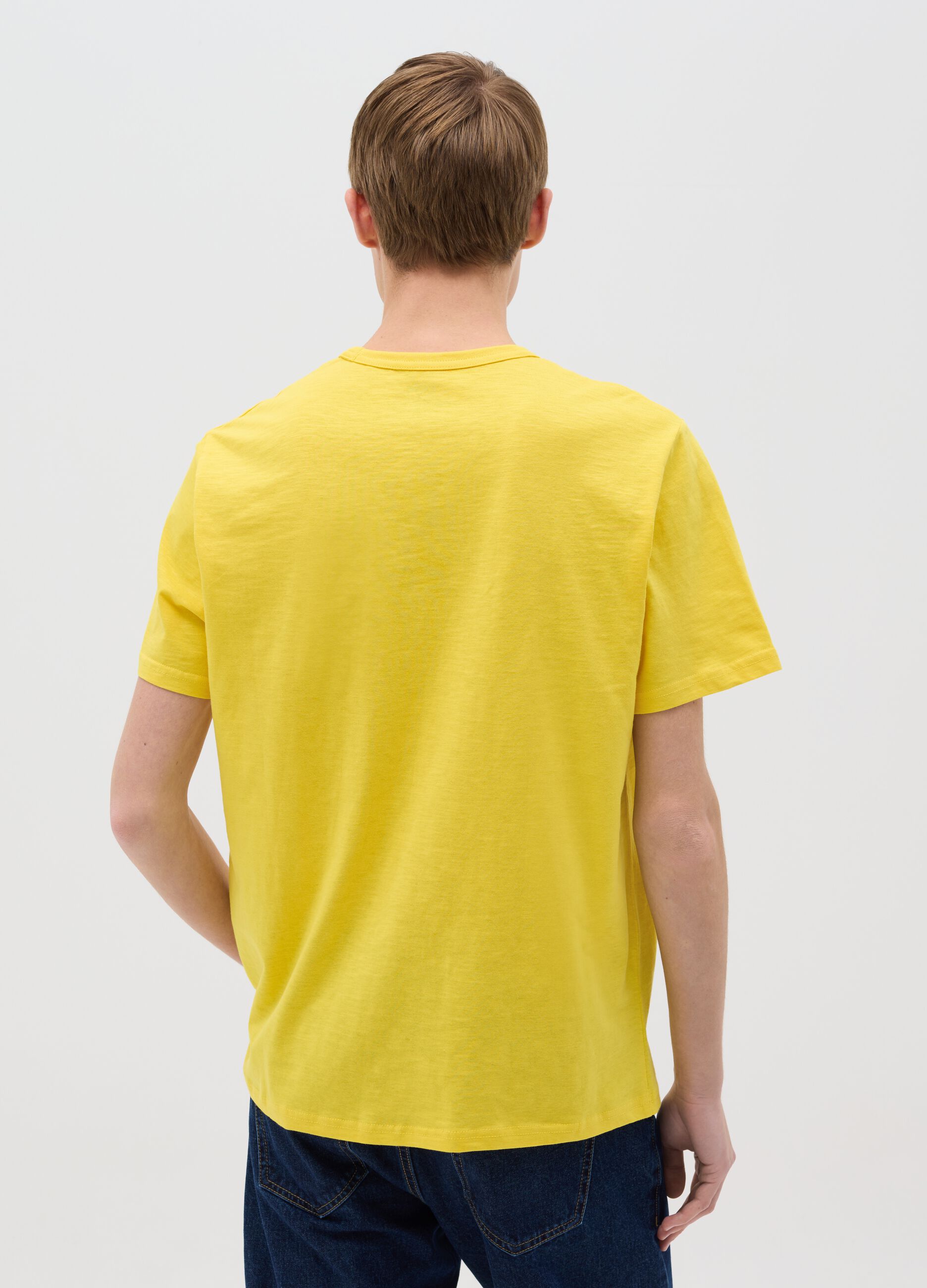Cotton T-shirt with bowling motif print