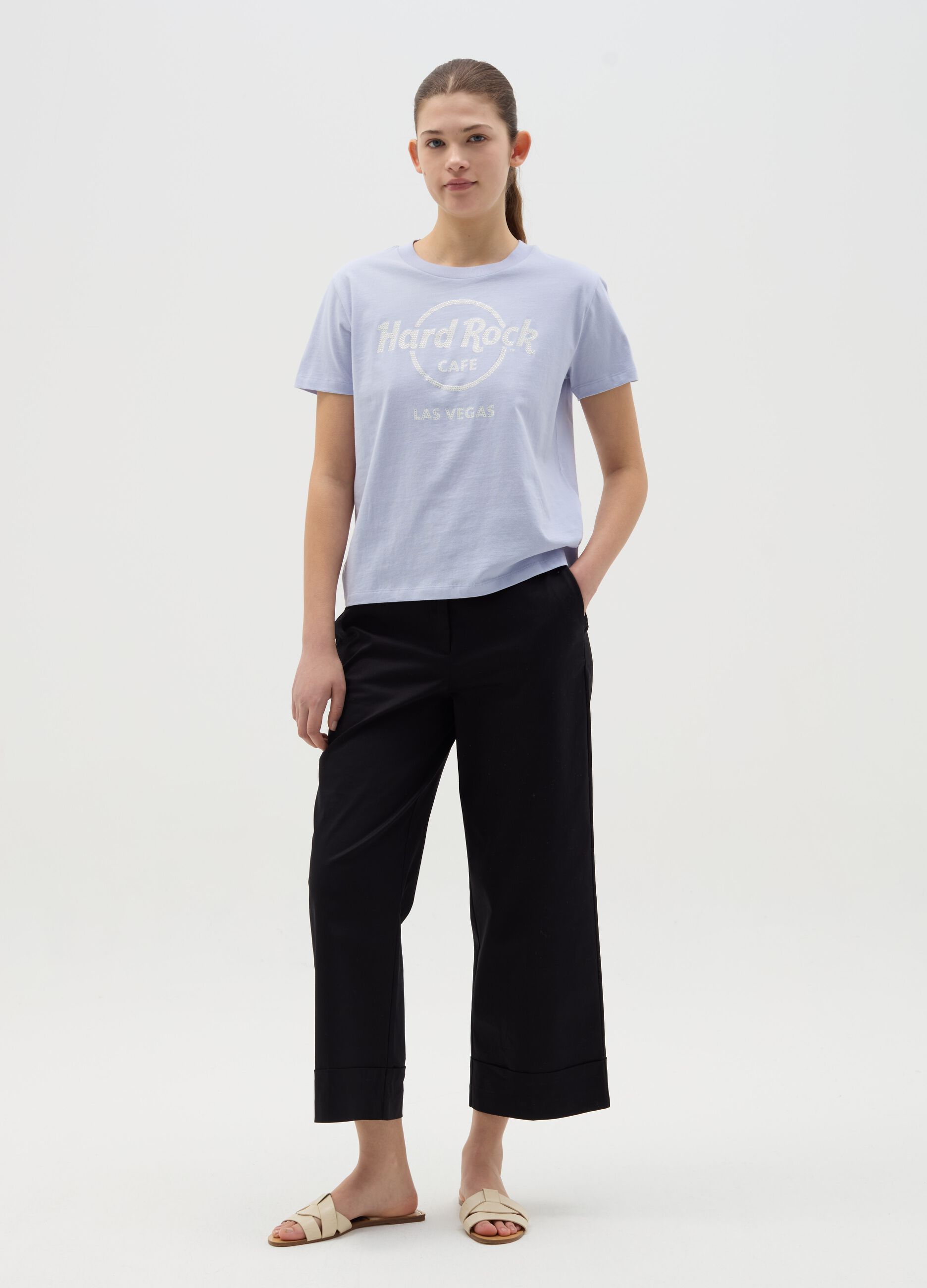 Light blue T-shirt with Hard Rock Café Las Vegas print