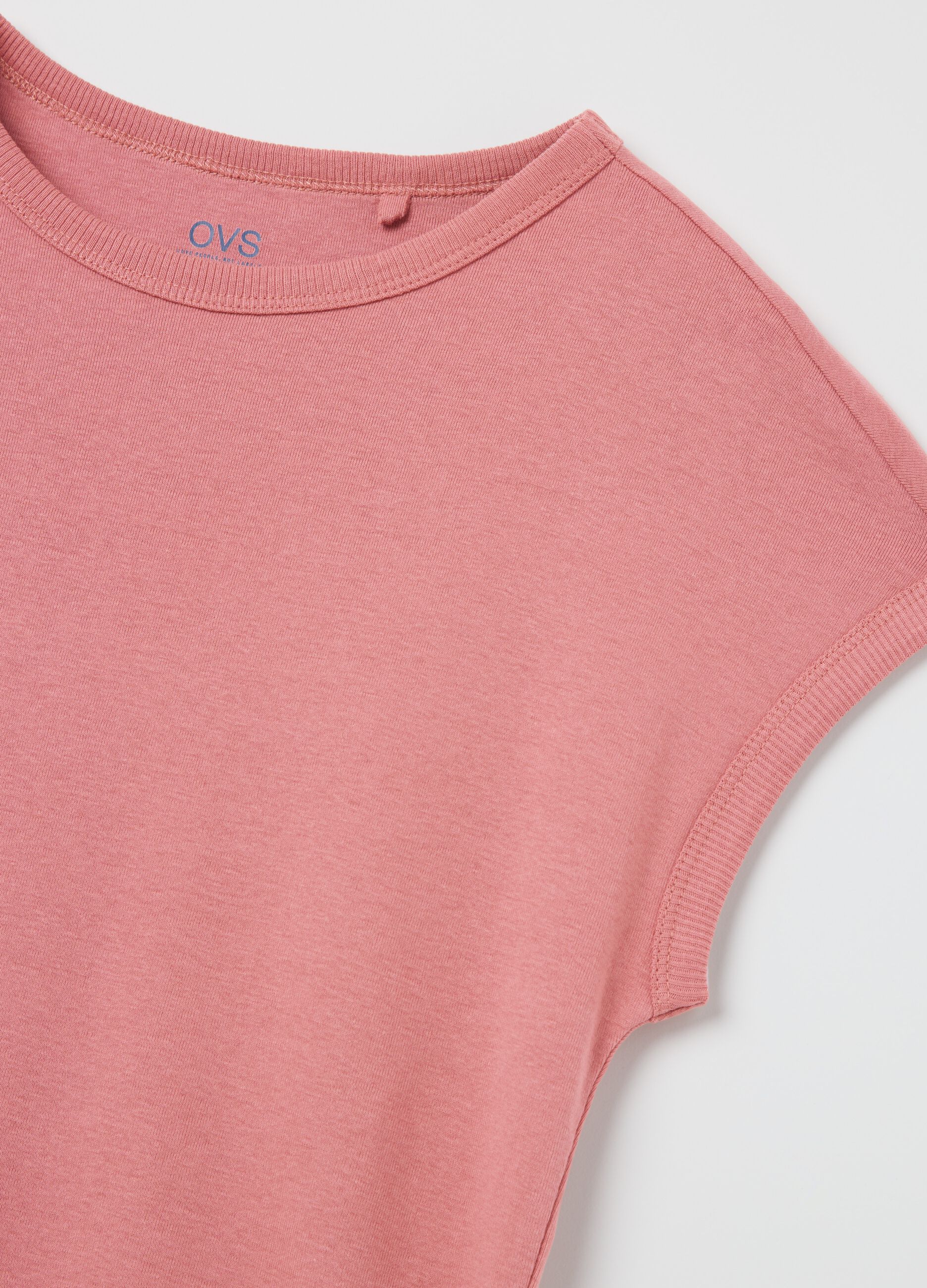 T-shirt con maniche a kimono rosa