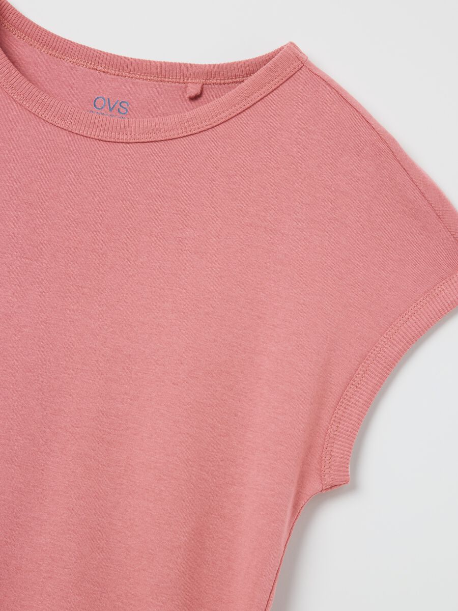 Pink T-shirt with kimono sleeves_5