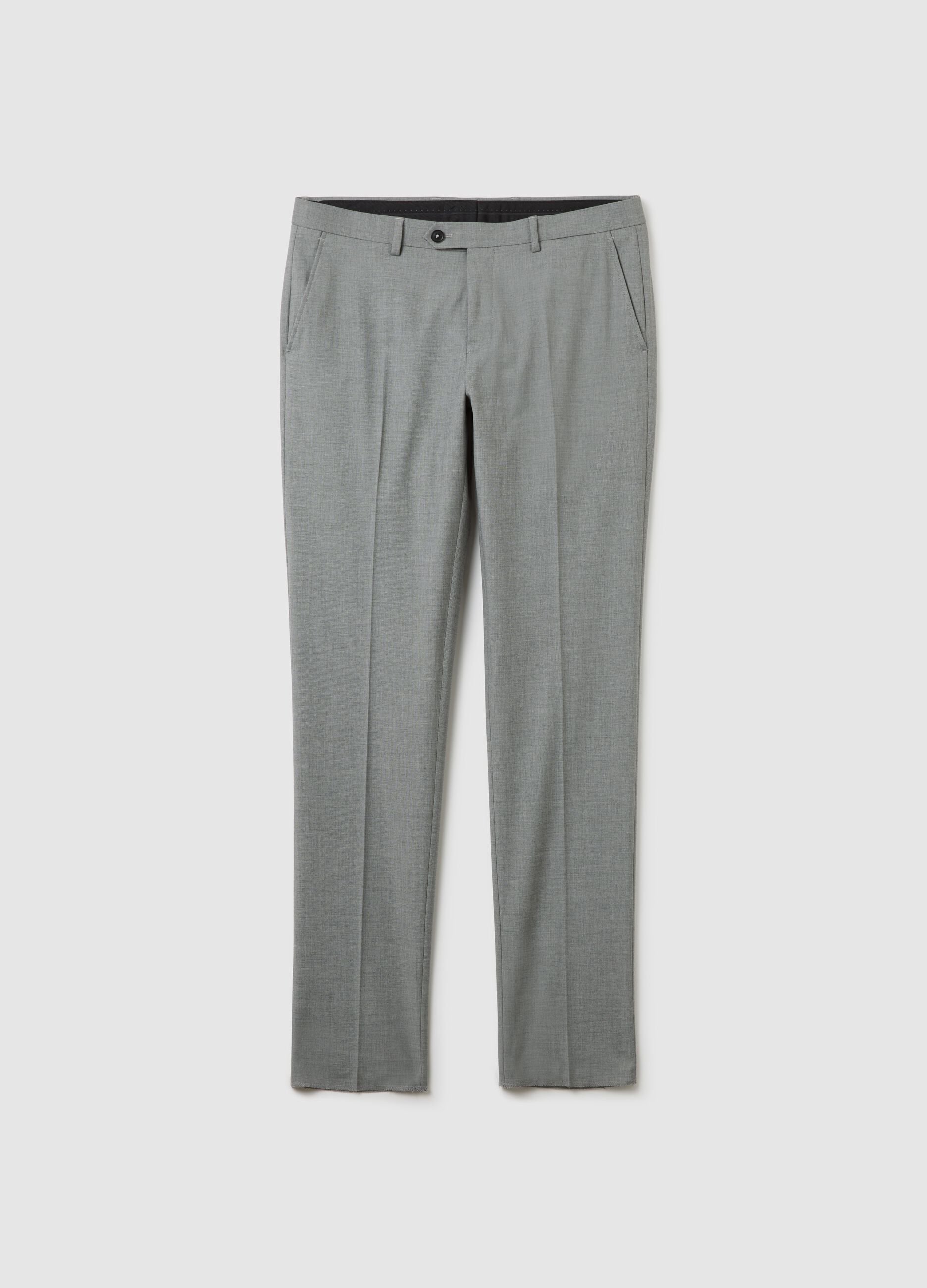Grey slim fit trousers
