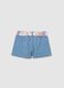 Girls&rsquo; blue shorts in 100% cotton with regular fit and adjustable belt_1