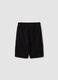 Black cotton-blend shorts with elasticated waist_1