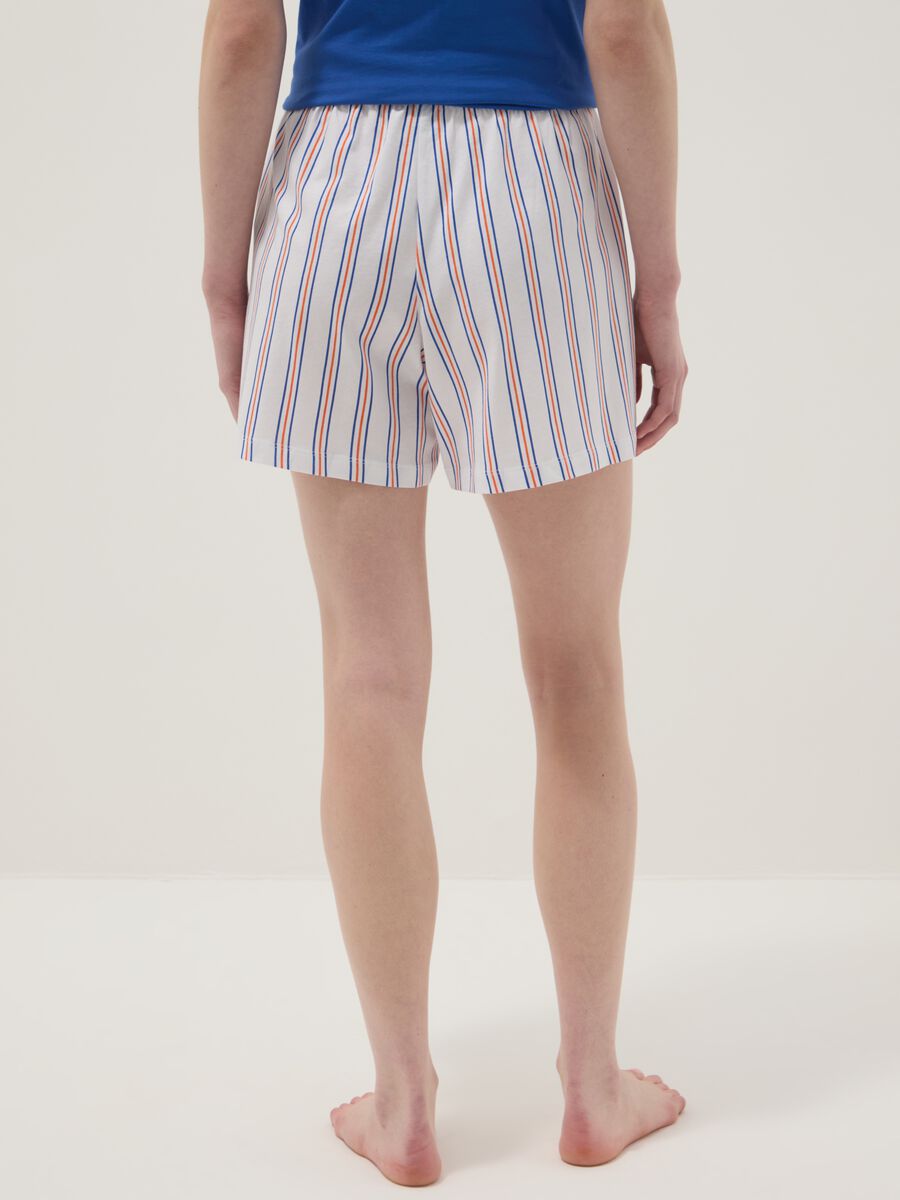 Pantaloncini pigiama in puro cotone a righe multicolor regular fit_2