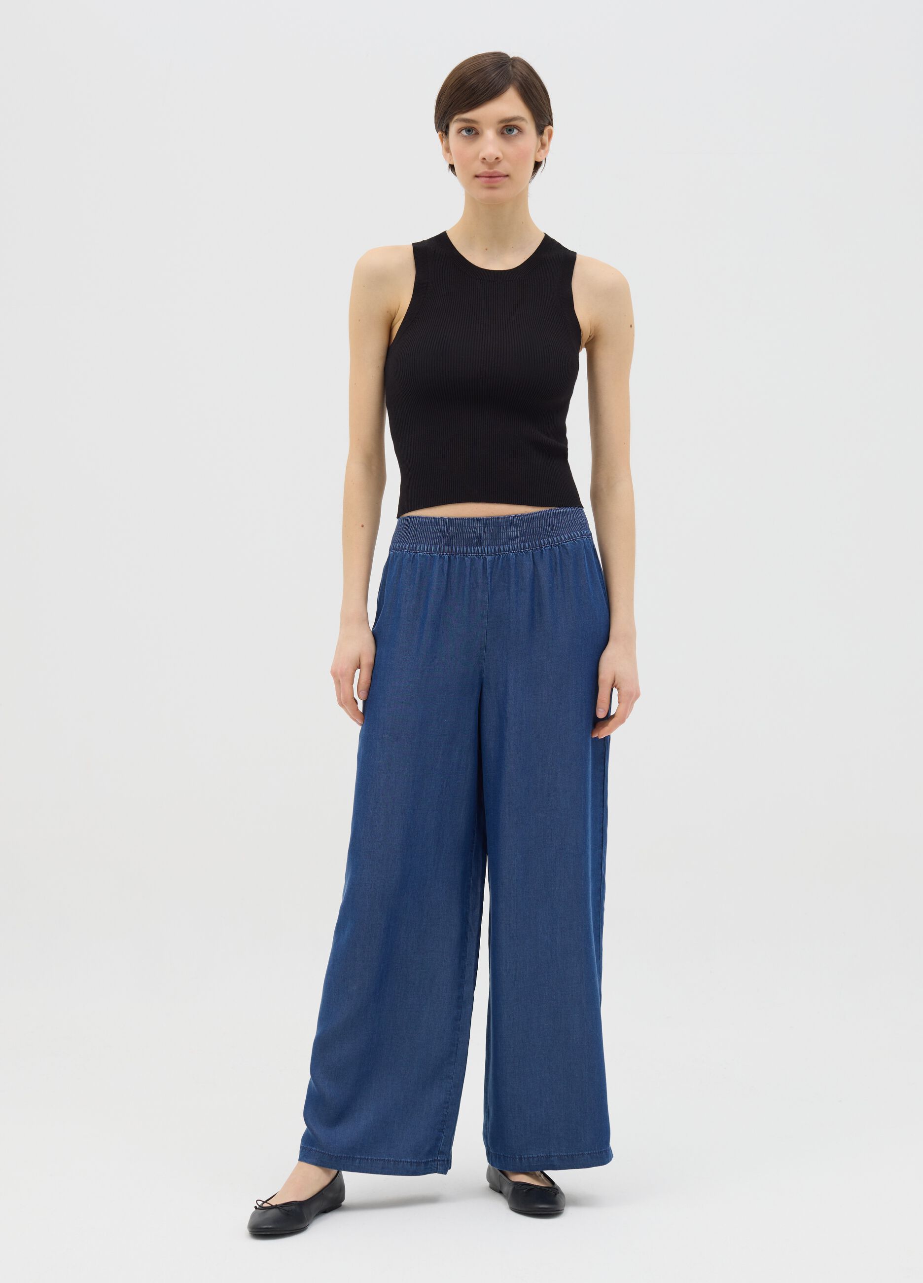 Wide-leg jeans in Lyocell