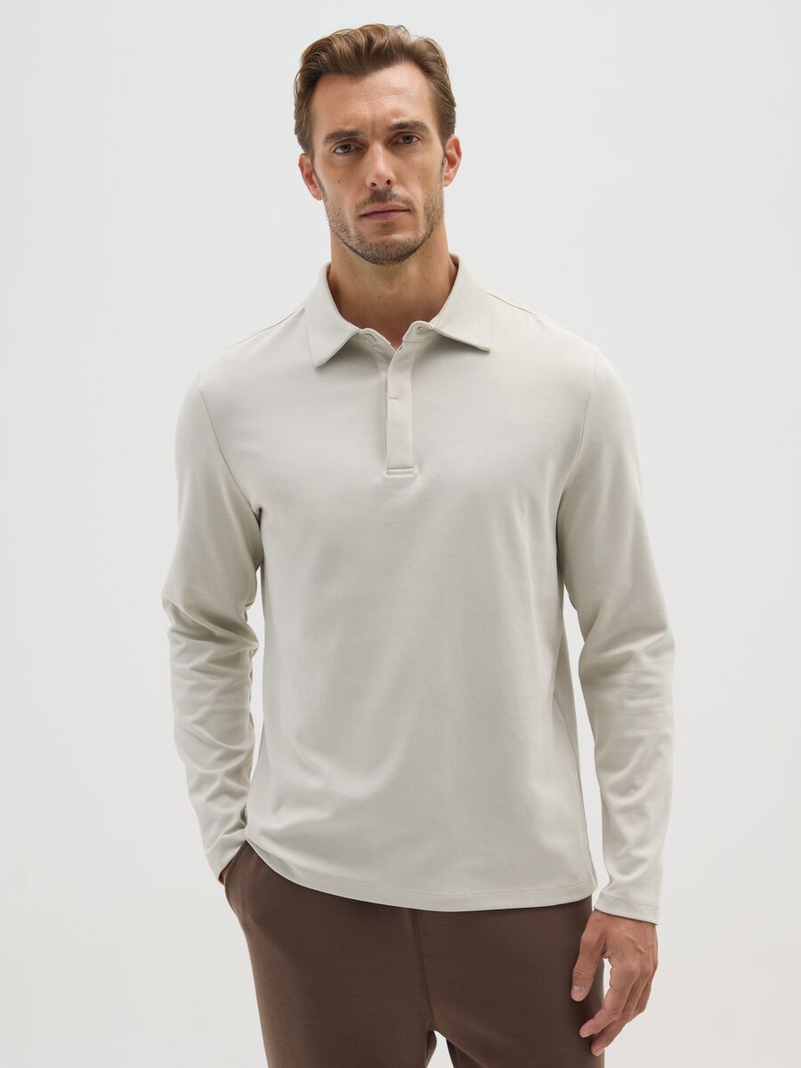 Polo in misto cotone beige regular fit_0