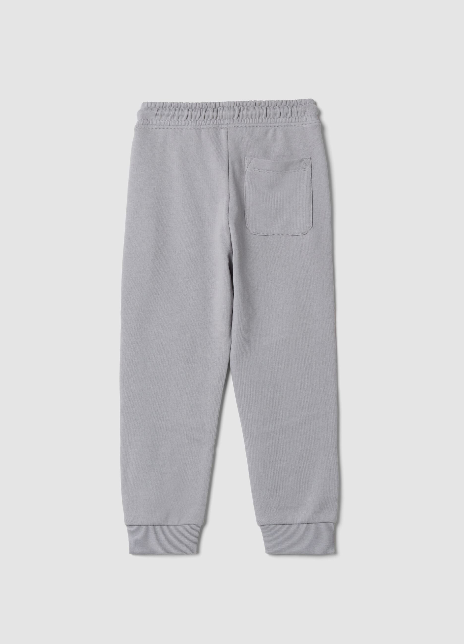 Pantaloni jogger grigi in puro cotone regular fit