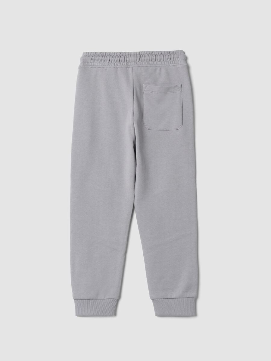 Pantaloni jogger grigi in puro cotone regular fit_1