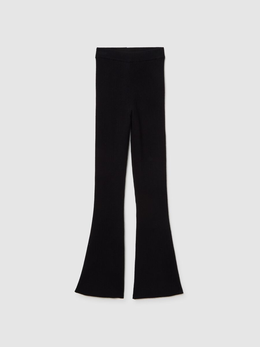 Leggings flare da ragazza neri_0