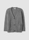 Grey stretch-fabric cardigan with deep V-neck_0