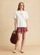 Beige pure cotton short-sleeve T-shirt_1